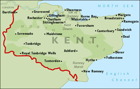 Map of Kent